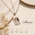 Custom Pet Photo Necklace, Engraved Dog Memorial Pendant, Stainless Steel Keepsake Gift