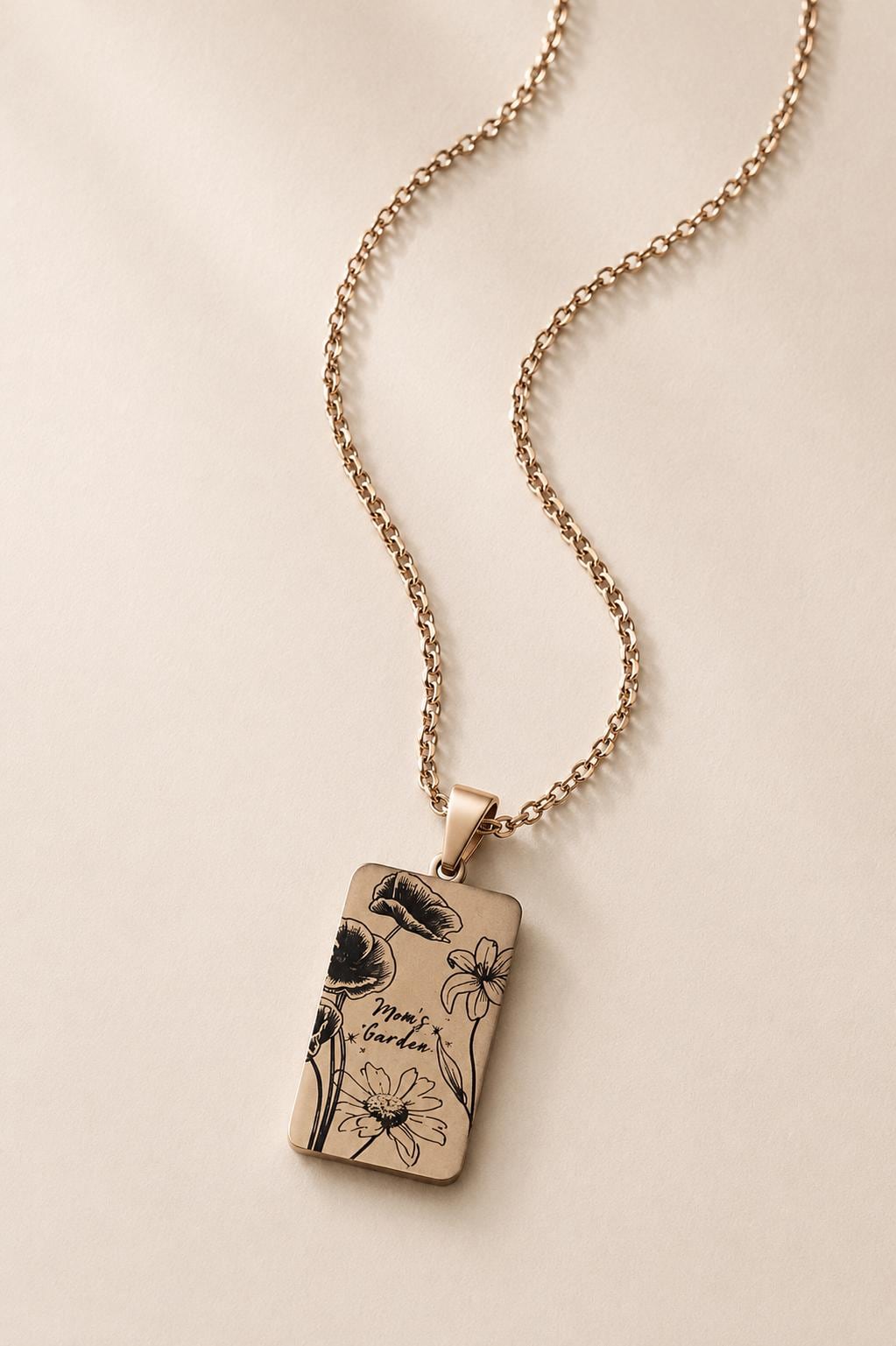 Personalized Birth Flower Necklace, Custom Floral Pendant, Mother’s Garden Jewelry